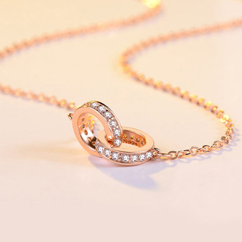 Rose Gold Double-Ring Choker Necklace