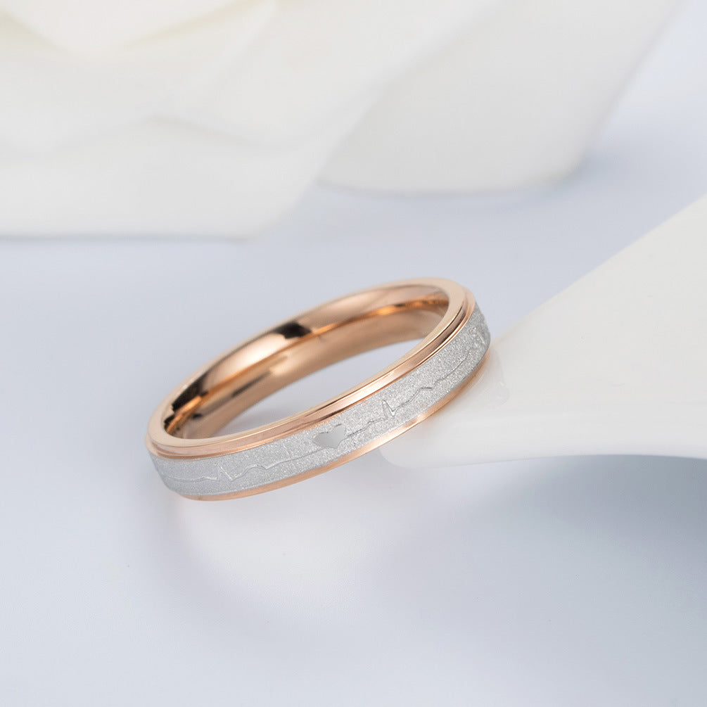 Stainless Steel Electrocardiogram Couple Ring – Stainless Steel