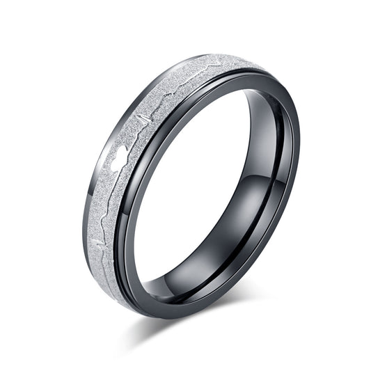 Stainless Steel Electrocardiogram Couple Ring – Stainless Steel