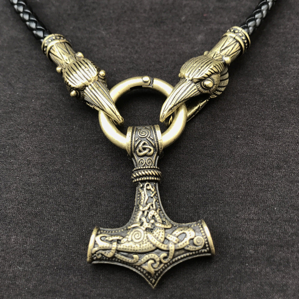 Nordic Myth Viking Amulet Hammer Necklace for Men
