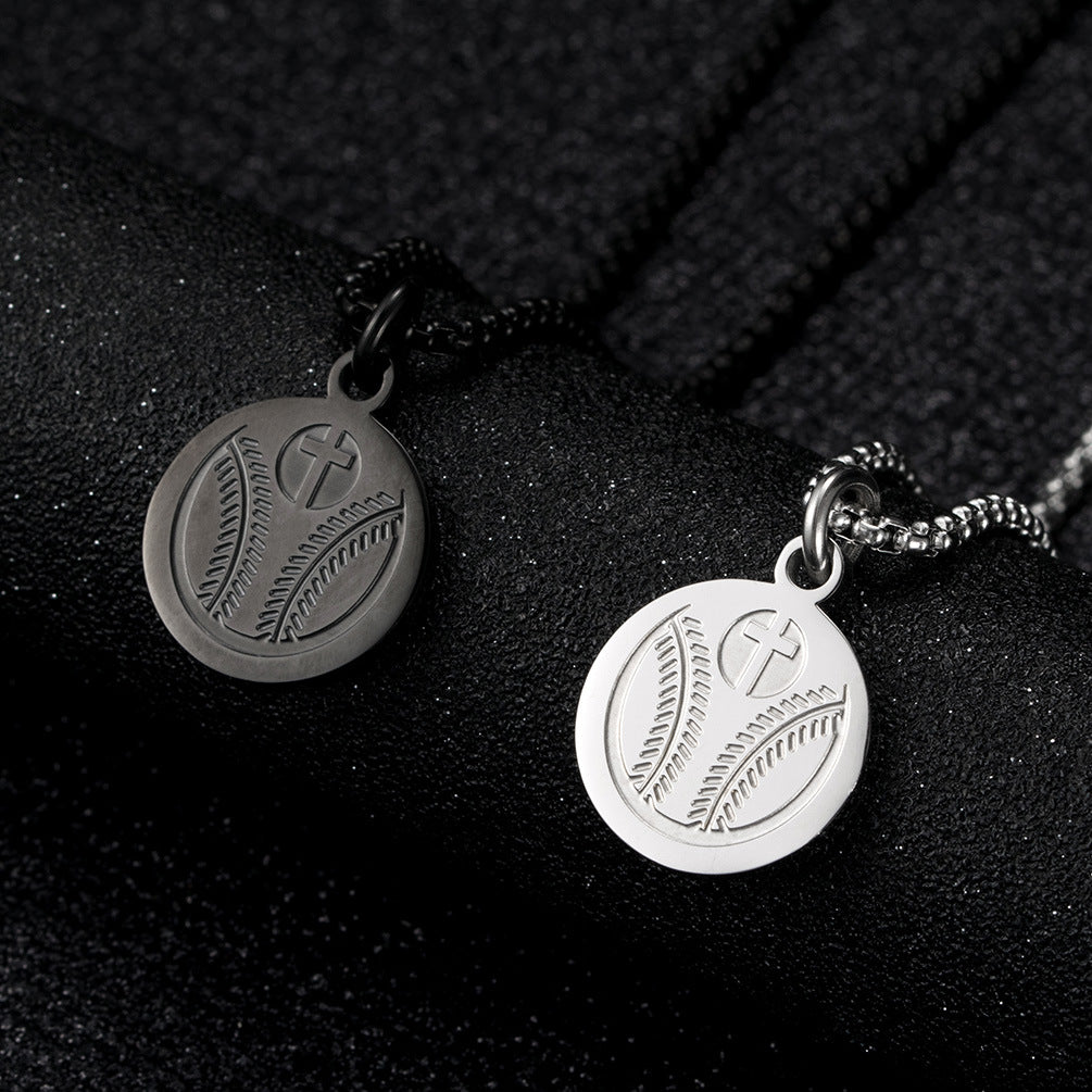 Amazon Baseball Cross Scripture Pendant for Men in Steel