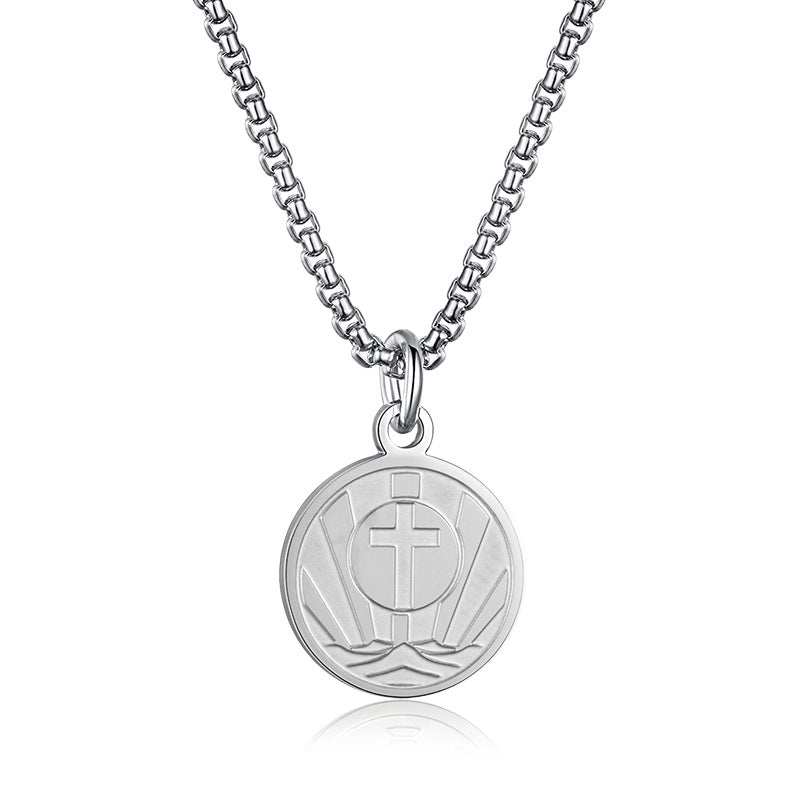 Amazon Baseball Cross Scripture Pendant for Men in Steel