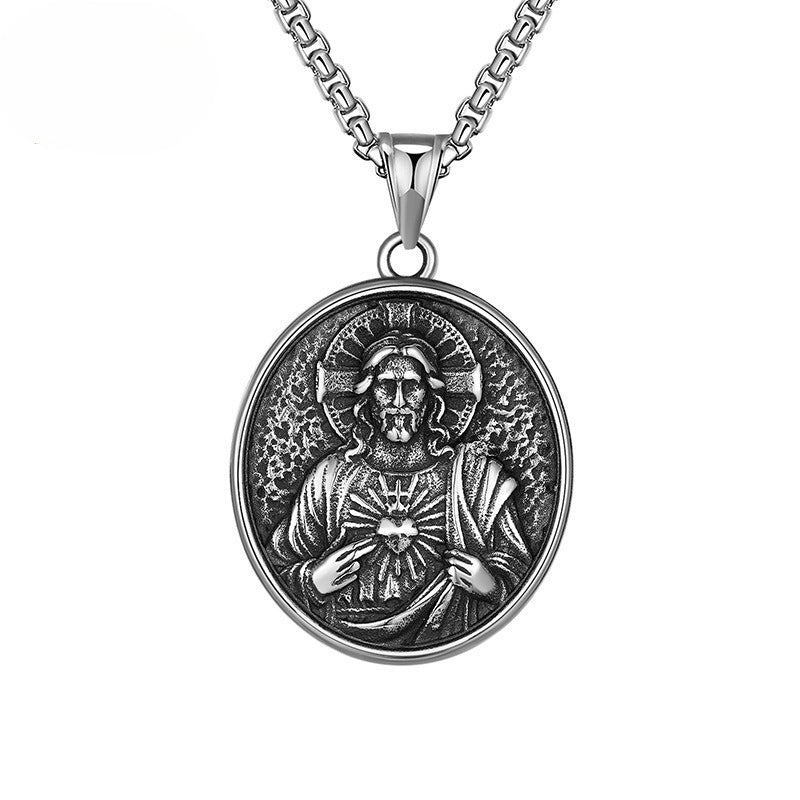 Steel Necklace – Elegant Religious Pendant