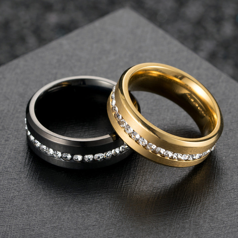 Is Pavé Zircon Matte Stainless Steel Ring – Couple – Wedding