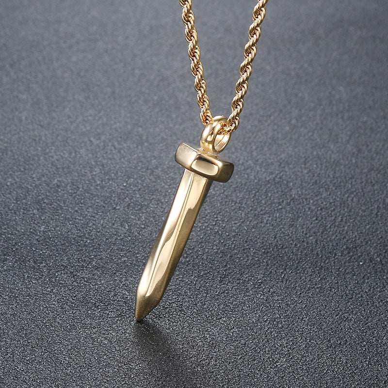 Titanium Steel Nail-Inspired Pendant for Trendy Men and Women - Versatile Minimalist Jewelry
