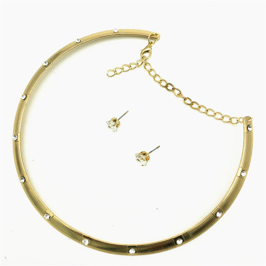 Simple Zircon Choker Necklace from Europe and The United States with Modern Design for Fashion Jewelry Wholesale