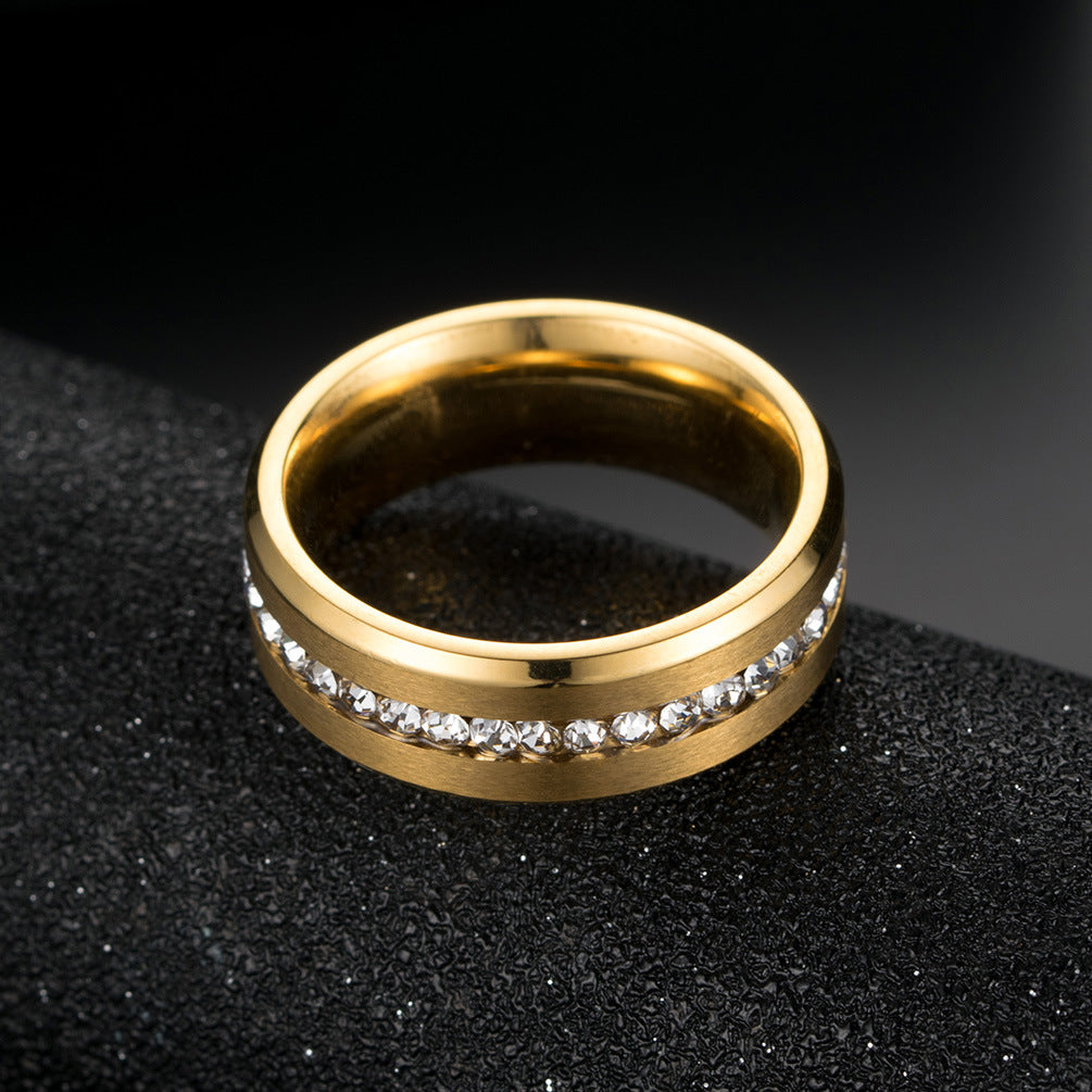 Is Pavé Zircon Matte Stainless Steel Ring – Couple – Wedding