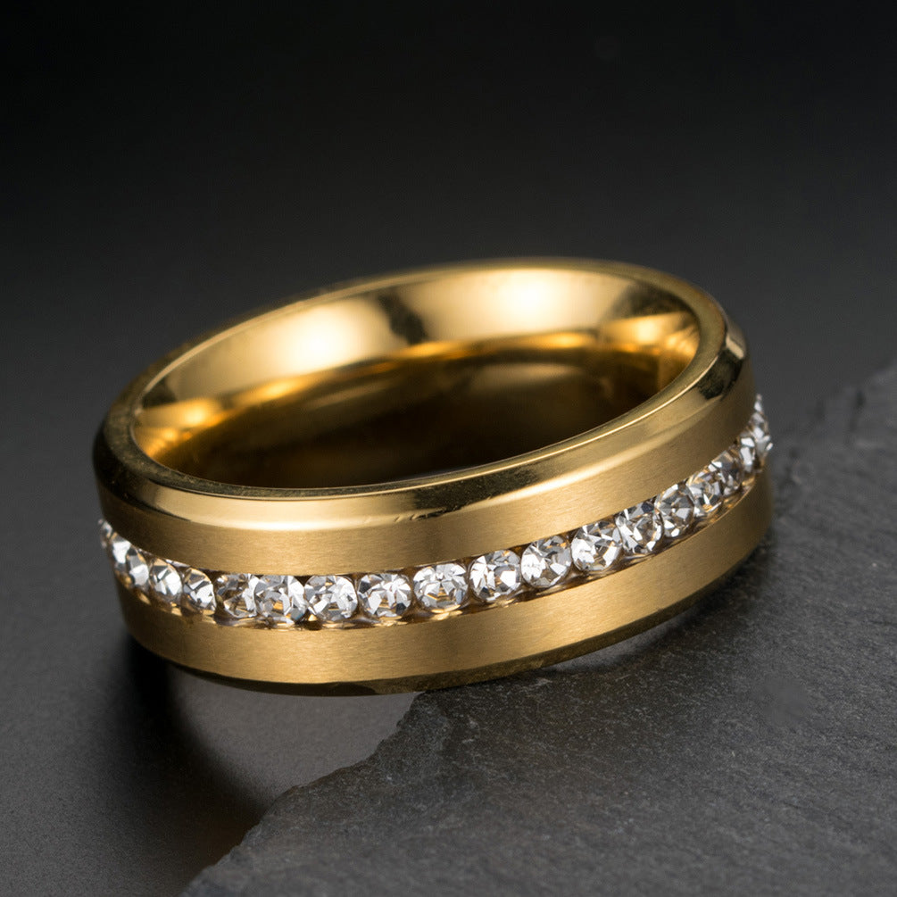 Is Pavé Zircon Matte Stainless Steel Ring – Couple – Wedding