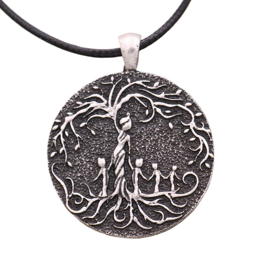 Engraved Family Tree Pendant Necklace for Men - Norse Legacy Collection