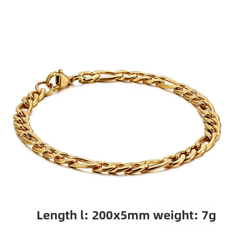 Unisex Hip-Hop Titanium Steel 3:1nk Chain Bracelet – Stainless Steel Hand