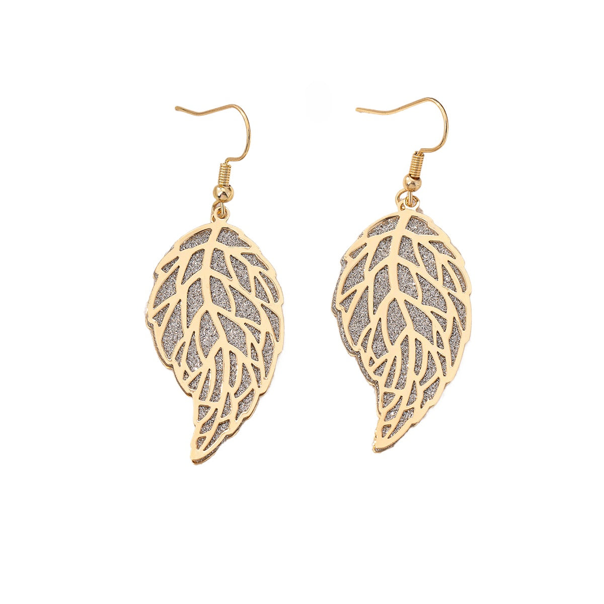 Planderful Vienna Verve Earrings – Stylish Metal Hollow Leaf Design