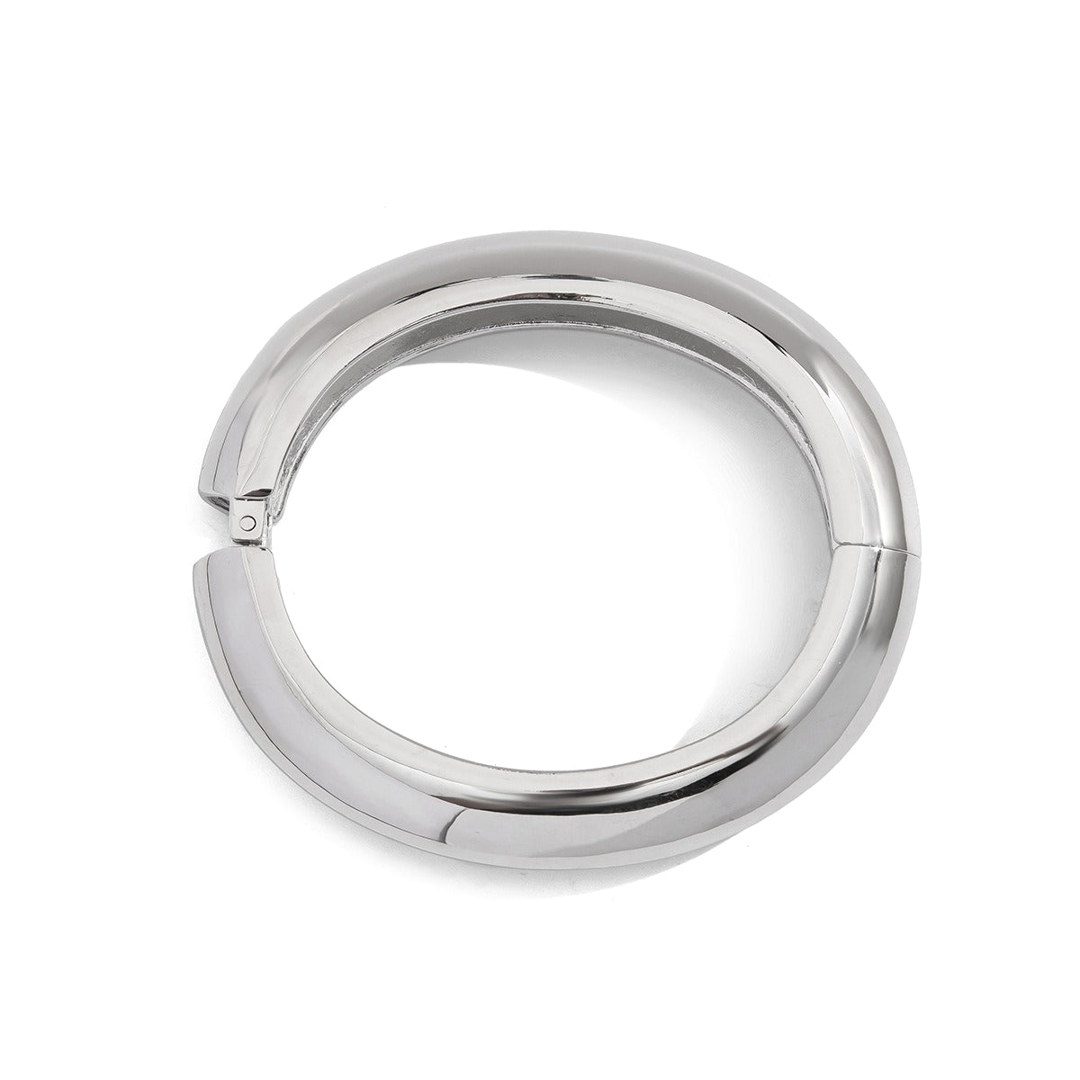 Planderful Vienna Verve Statement Bracelet For Women With Geometric Spring Buckle Bold Glossy Wide Cuff