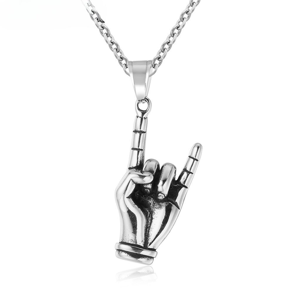 Planderful Titanium Steel Pendant Necklace Unisex Punk Rock Protection Statement Jewelry For Men And Women