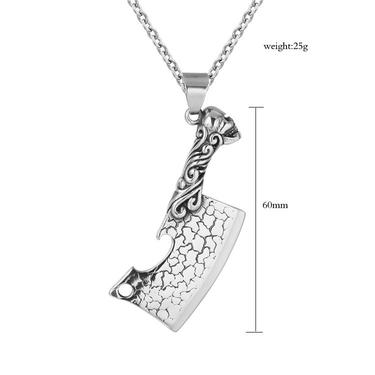 Planderful Titanium Steel Retro Punk Knife Pendant Necklace For Men Unisex Durable Protection Statement