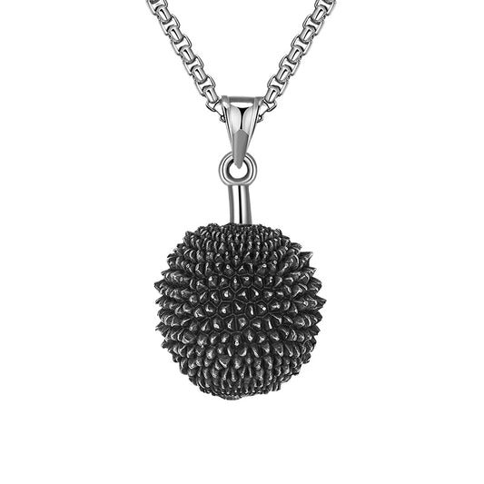 Steel Necklace – Vintage Durian Pendant