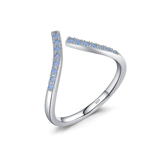 Everyday Genie Sterling Silver Zircon Open Ring - Size 5-10