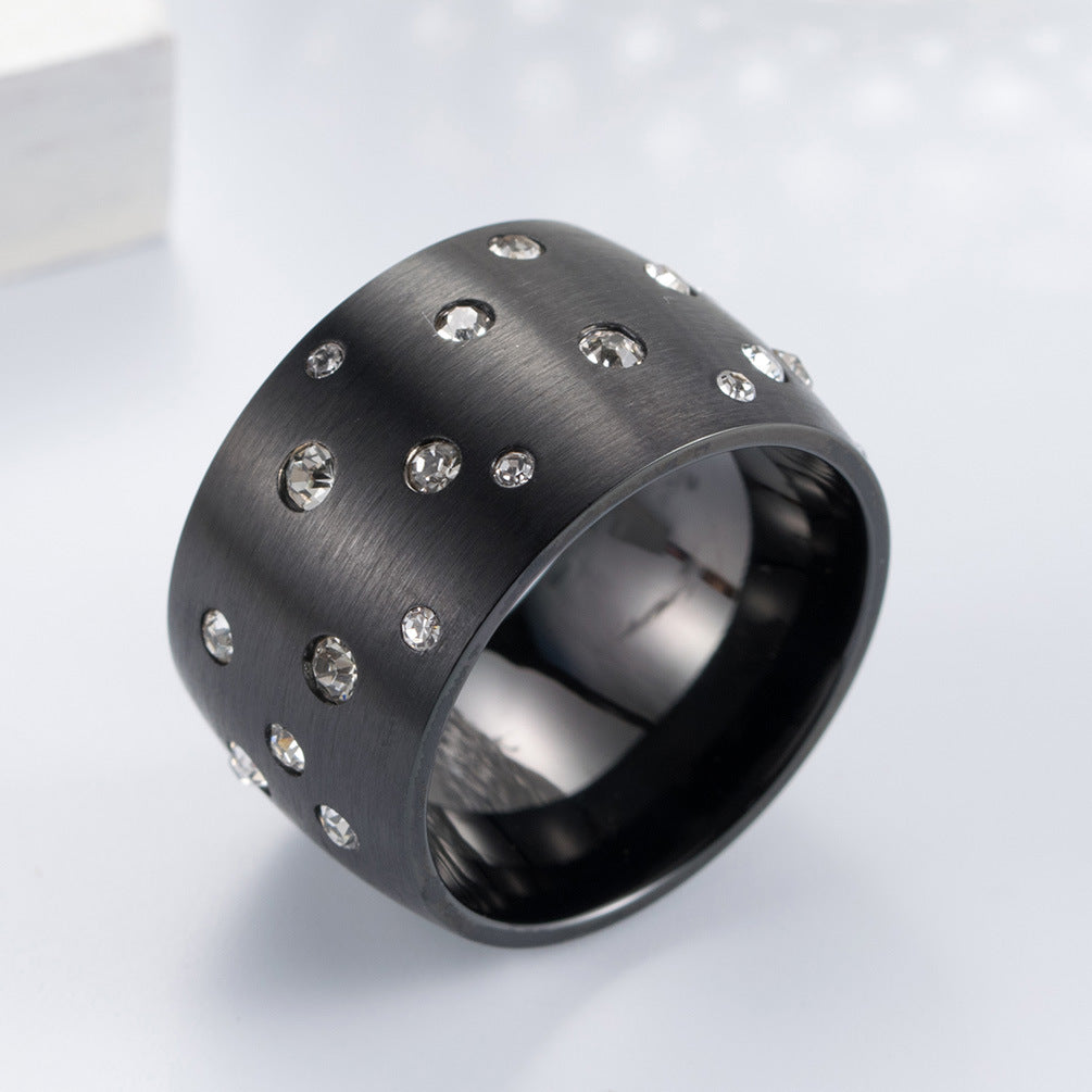 Large Exaggerated Flash Zircon Ring Jewelry for Men