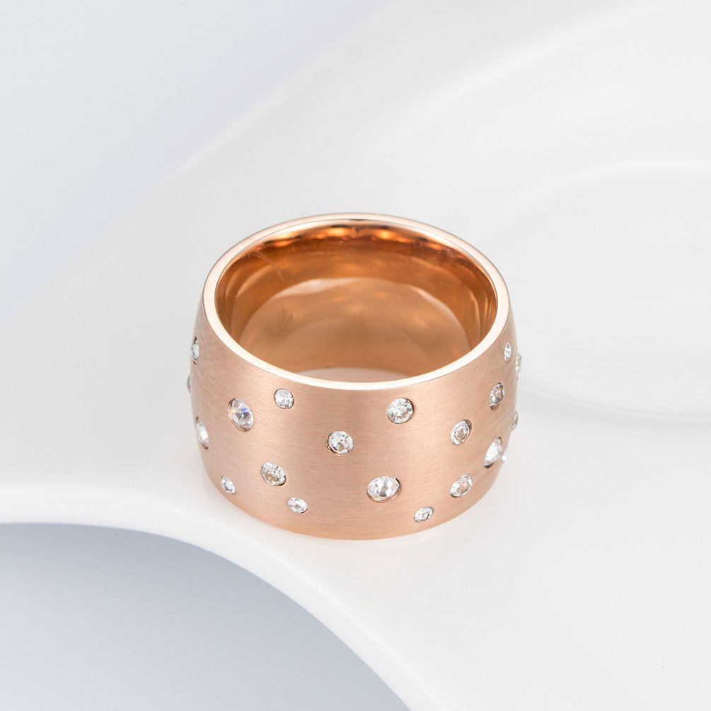 Gypsy Star Pavé Zircon Stainless Steel Ring – Romantic Starry Sky Pavé Zircon