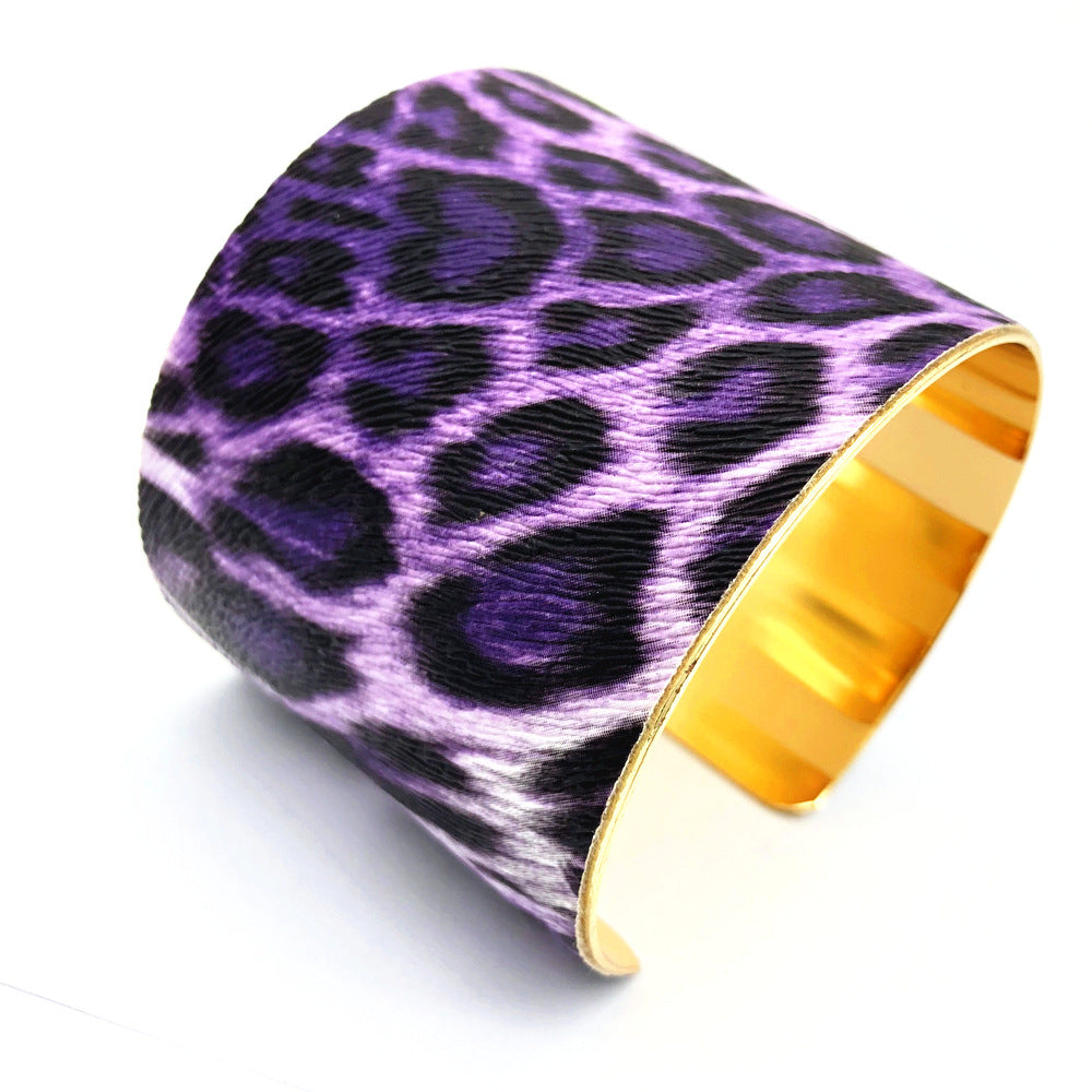Leopard Print Faux Leather Bracelet - Vienna Verve Collection