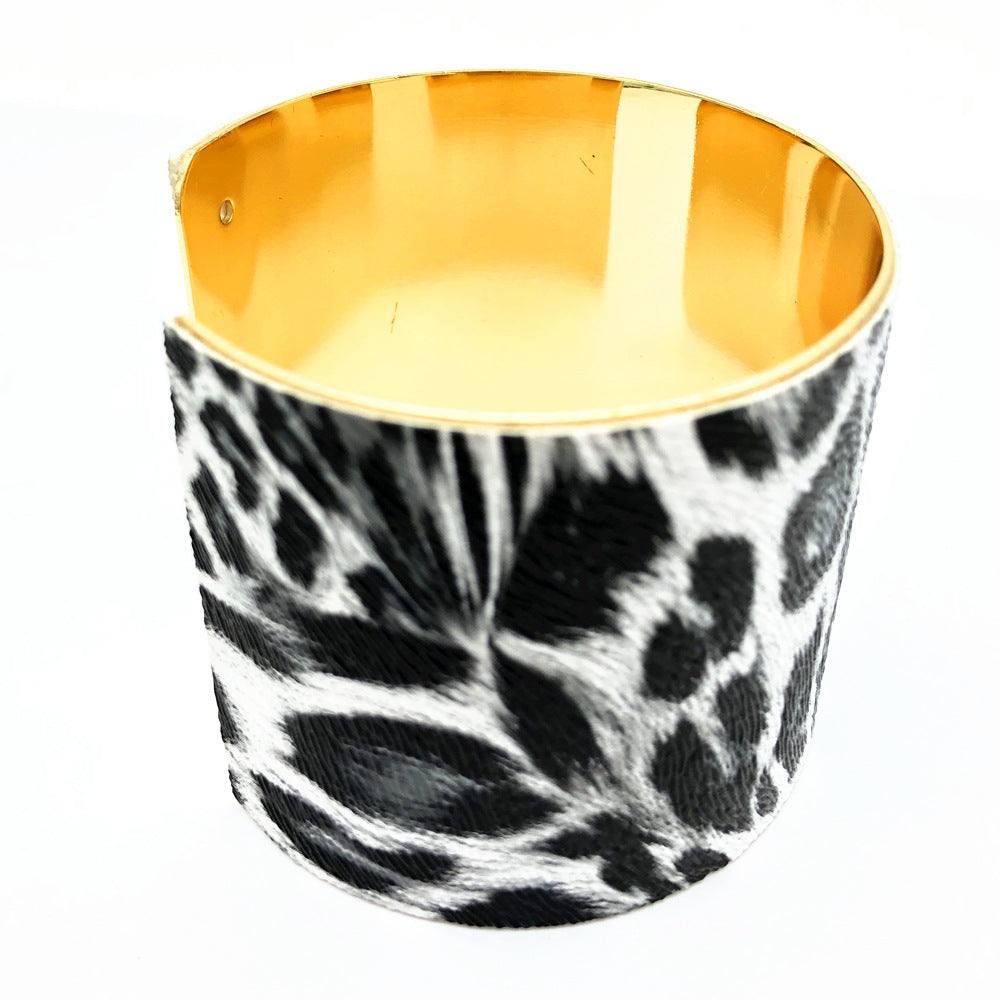 Leopard Print Faux Leather Bracelet - Vienna Verve Collection