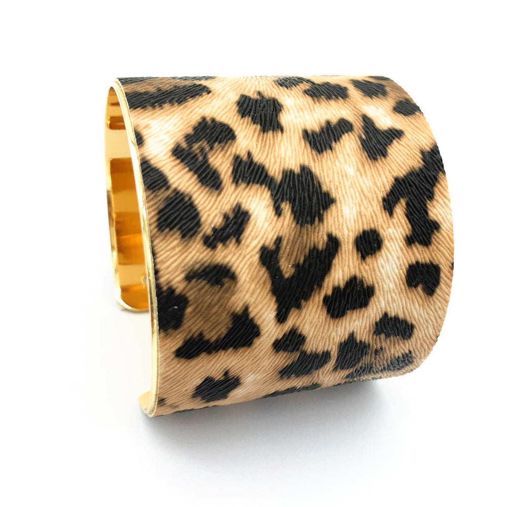 Leopard Print Faux Leather Bracelet - Vienna Verve Collection