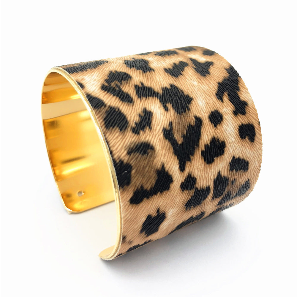 Leopard Print Faux Leather Bracelet - Vienna Verve Collection