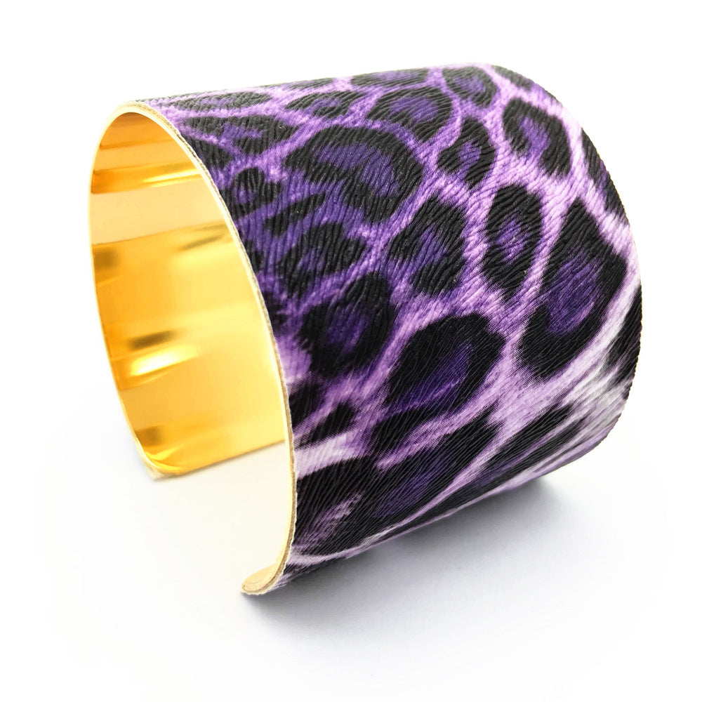 Leopard Print Faux Leather Bracelet - Vienna Verve Collection