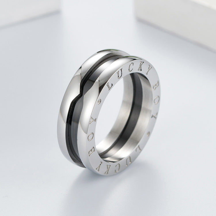 Planderful Titanium Steel Ring Pendant Necklace For Trendsetters Does Not Fade Premium Style