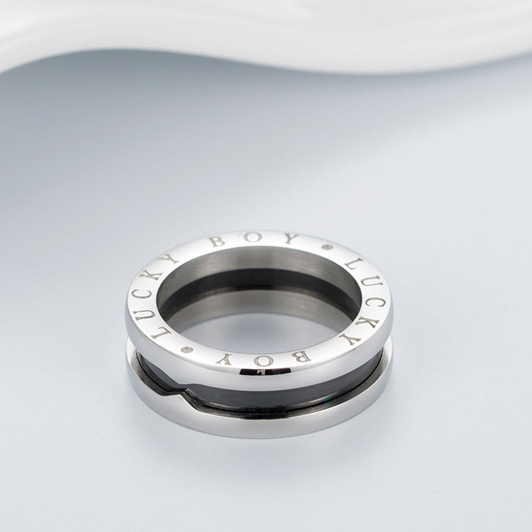 Planderful Titanium Steel Ring Pendant Necklace For Trendsetters Does Not Fade Premium Style