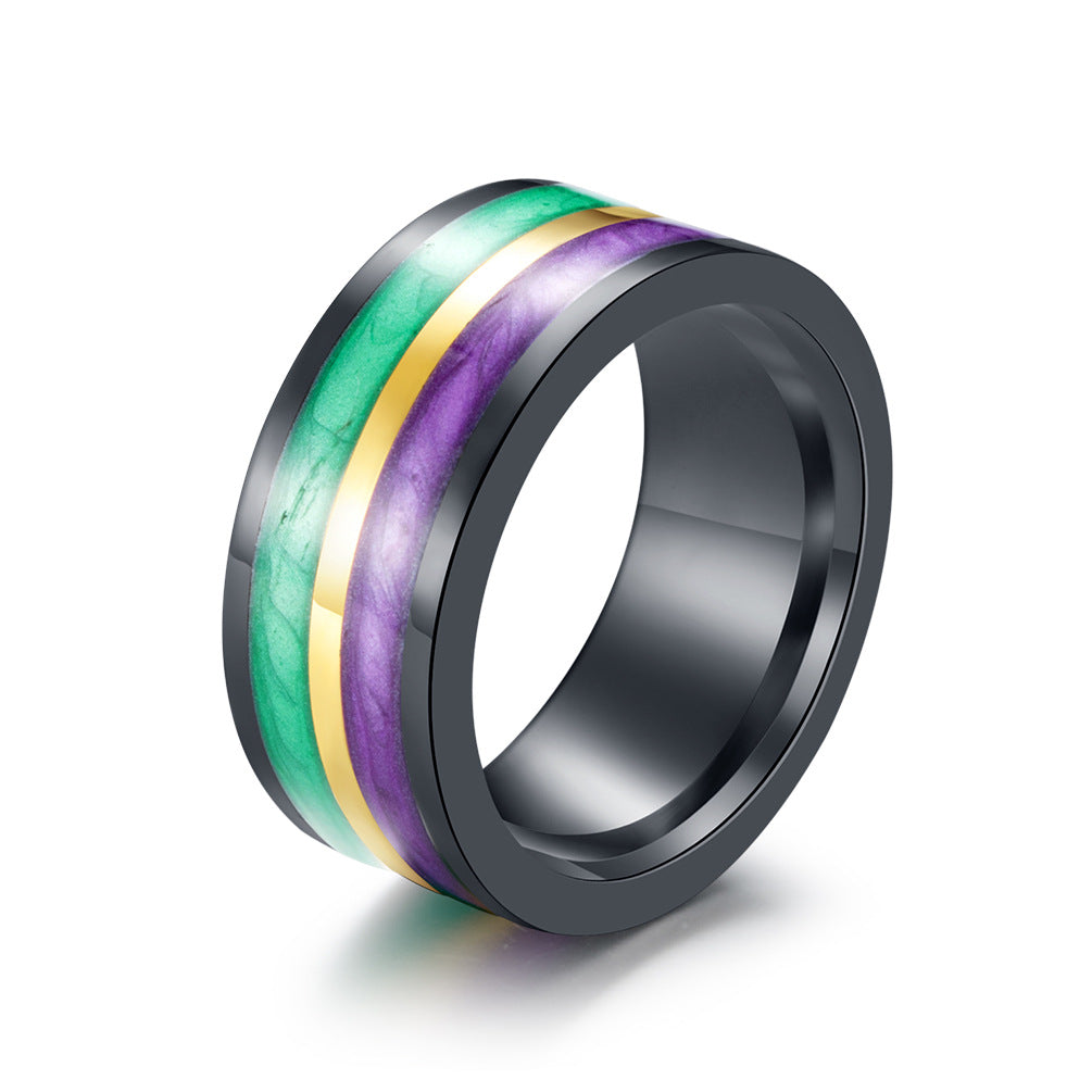 Silk Enamel Two-Color Ring – Stainless Steel