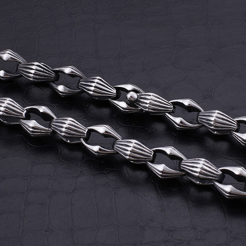 Rough And Necklace, Men's Titanium Steel Necklace, Rock Necklace
