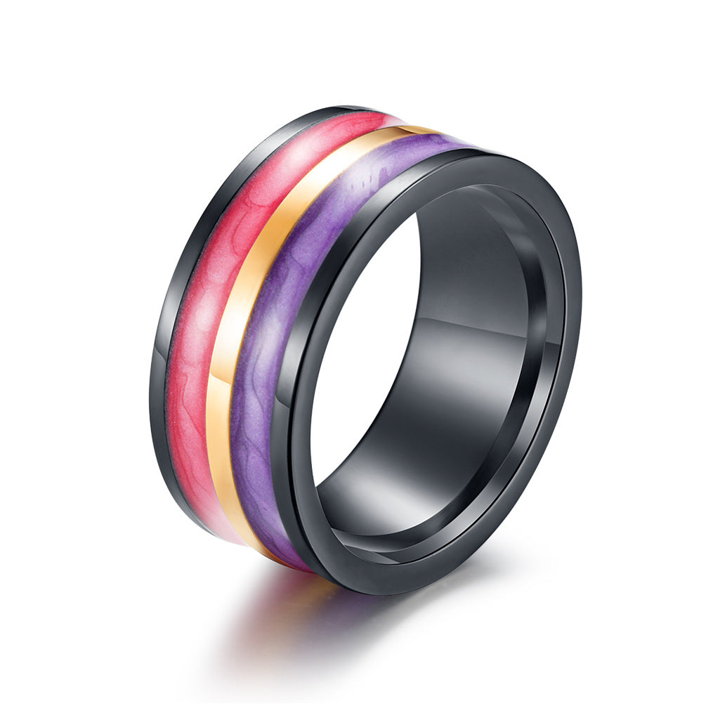 Silk Enamel Two-Color Ring – Stainless Steel