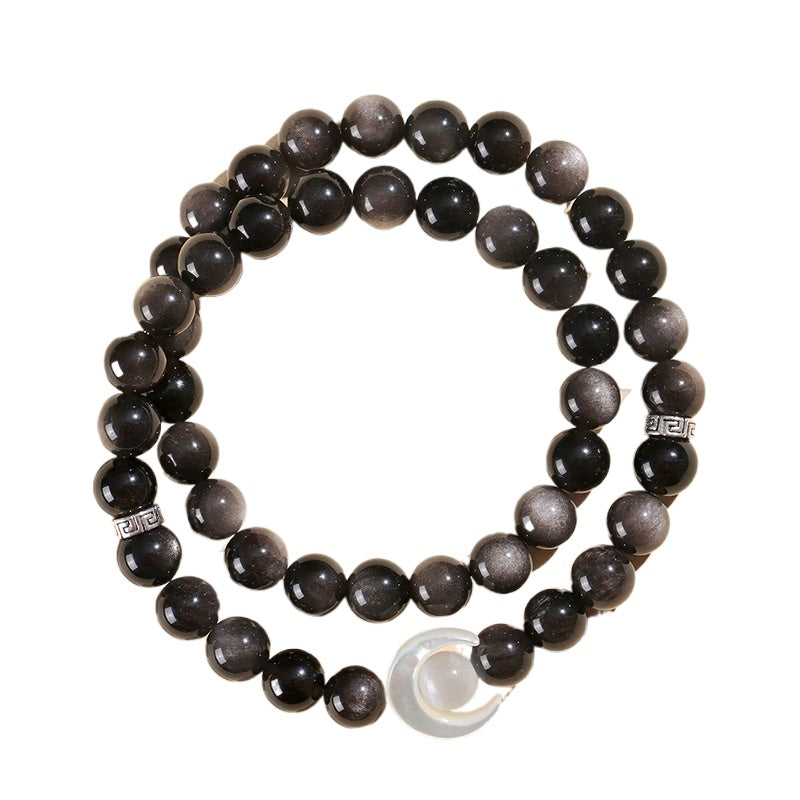 Planderful Fortune's Favor Bracelet – Elegant Obsidian and Opal Design