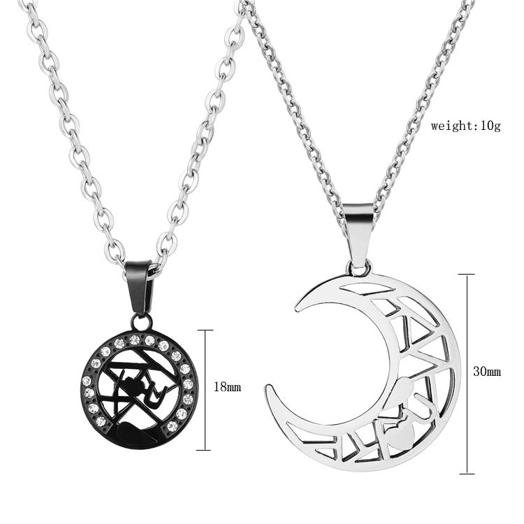 Sun And Moon Pendant Necklace For Couples Unisex Protection Statement Planderful Everyday Genie