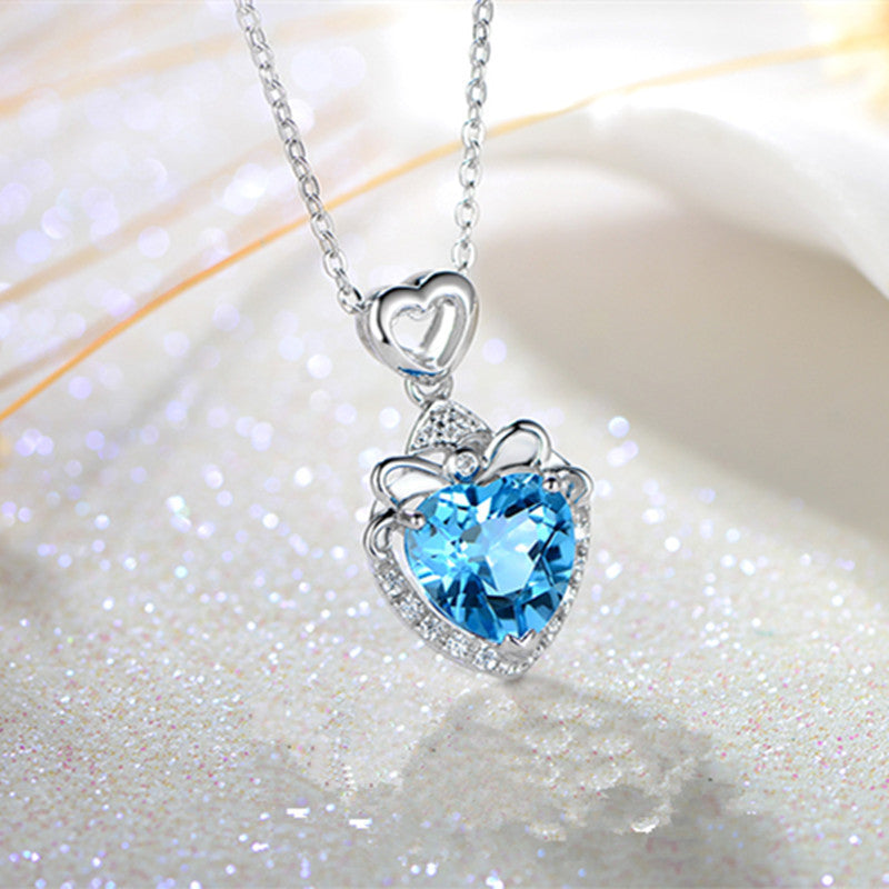 Amethyst Zircon Pendant Necklace