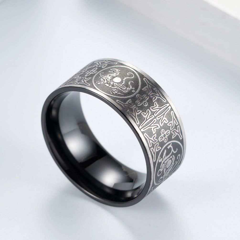 Four Guardian Beasts Stainless Steel Ring for Men