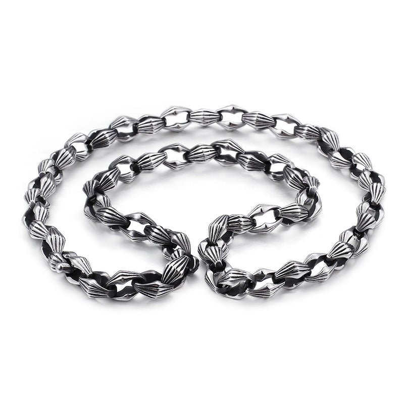 Rough And Necklace, Men's Titanium Steel Necklace, Rock Necklace