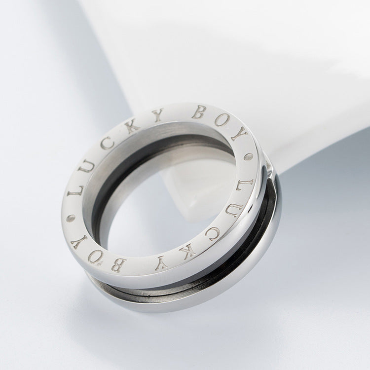 Planderful Titanium Steel Ring Pendant Necklace For Trendsetters Does Not Fade Premium Style