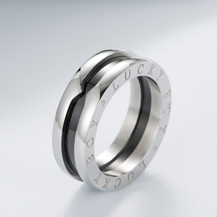 Chaocool Titanium Steel Imitation Ceramic Ring Necklace for Men