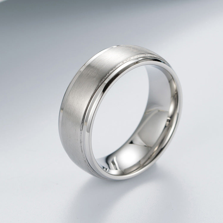 Trendy Men's Matte Black Titanium Steel Ring for Sale