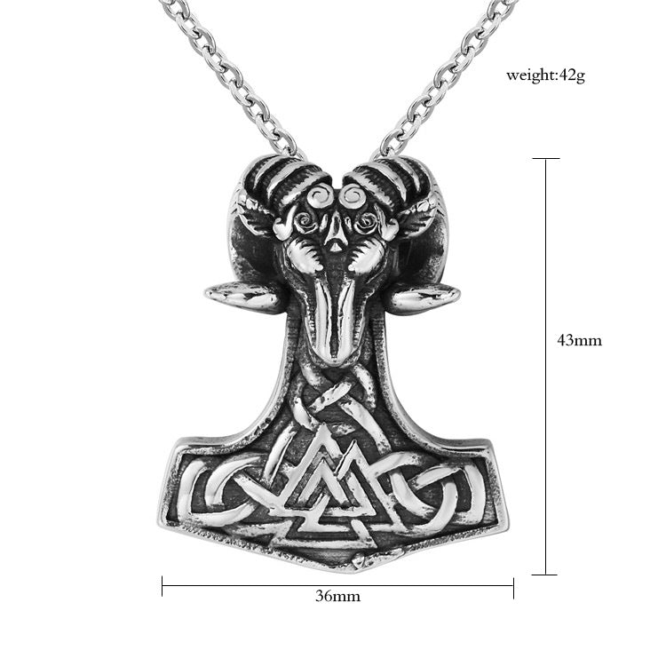 Planderful Viking Pendant Titanium Necklace Unisex