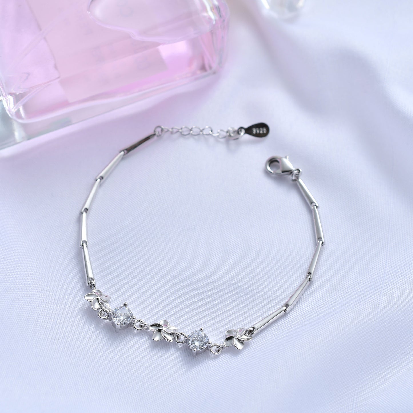 Fortune's Favor Sterling Silver Bracelet with Zircon Gems