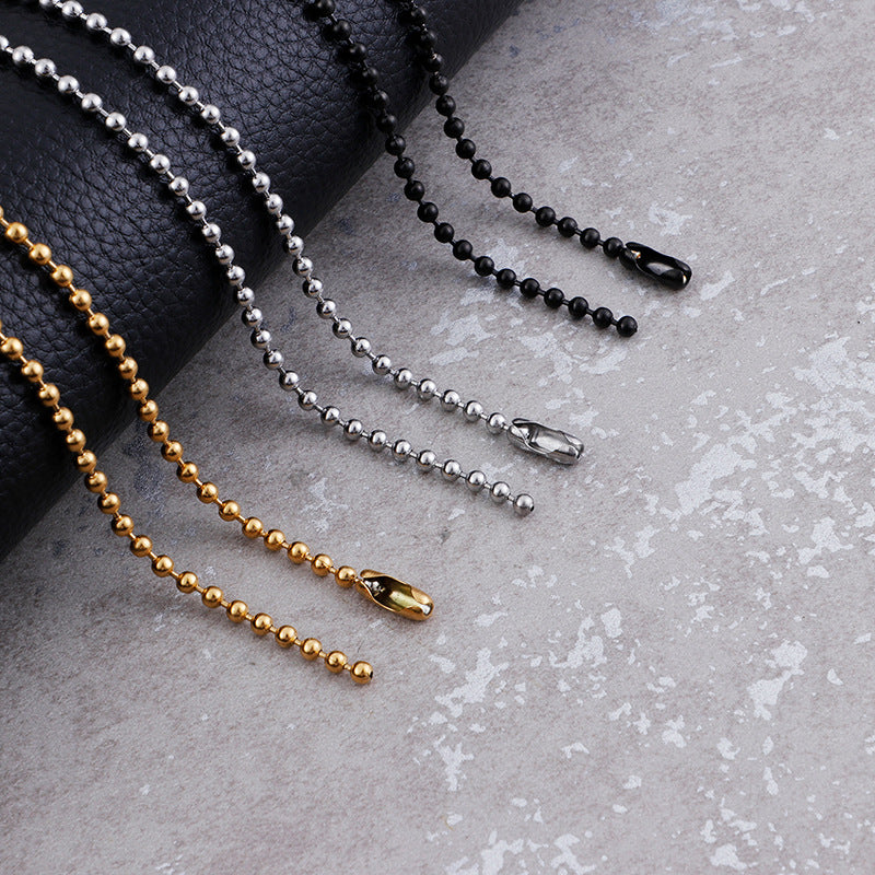 304 Stainless Steel Men's Necklace Titanium Steel Pendant With Chain Bead Chain