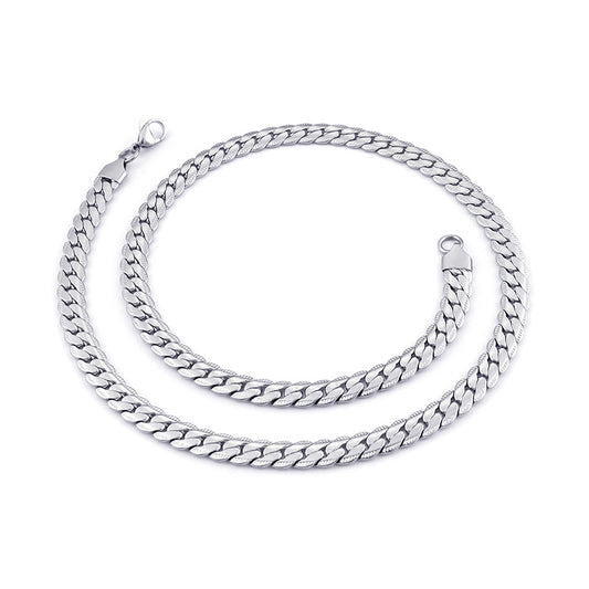 Titanium Steel Necklace For Men Korean Engraved Chain Trend