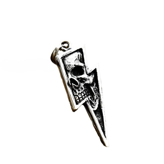 Punk Wind Lightning Skull Titanium Steel Pendant – Men's Titanium Steel Necklace