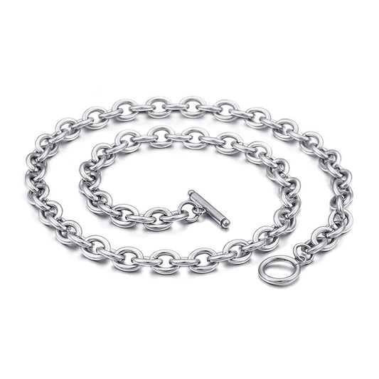 Stainless Steel Necklace O-Chain Korean Version Cross, Titanium Steel Collarbone Necklace Sweater Pendant
