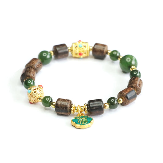 Hetian Jade Agarwood Bracelet