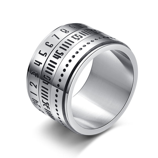 European and American Titanium Steel Time Ring for Men