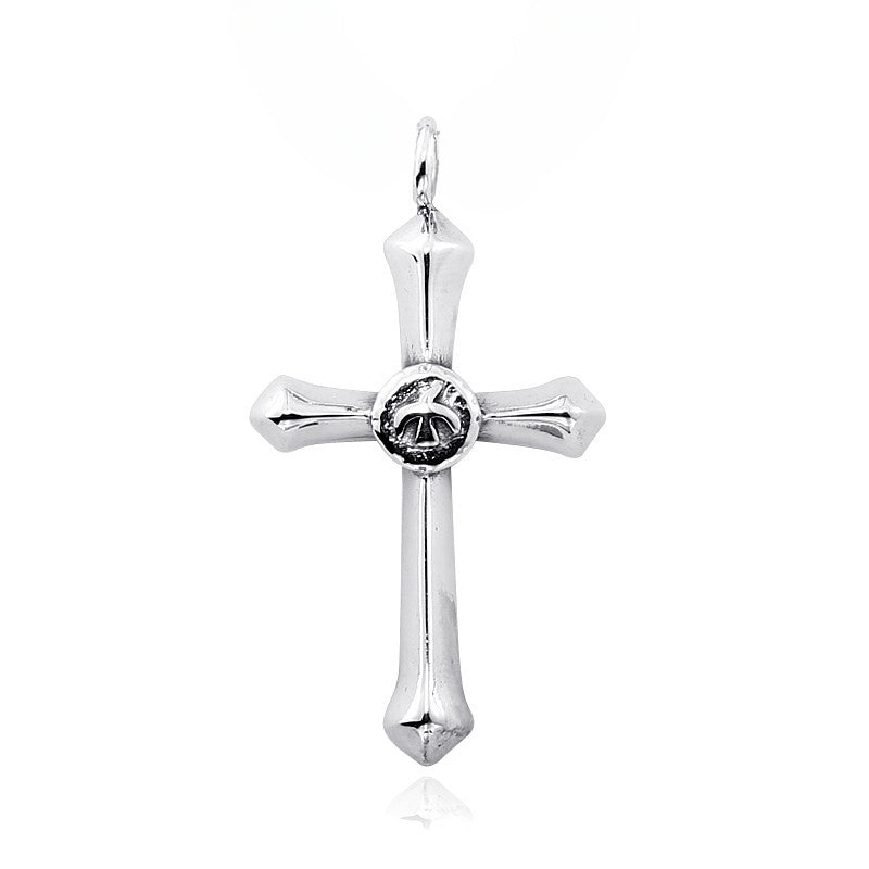 Titanium Steel Retro Flying Bird Cross Pendant for Men and Women - Wholesale Fashion Jewelry from Japan and Korea