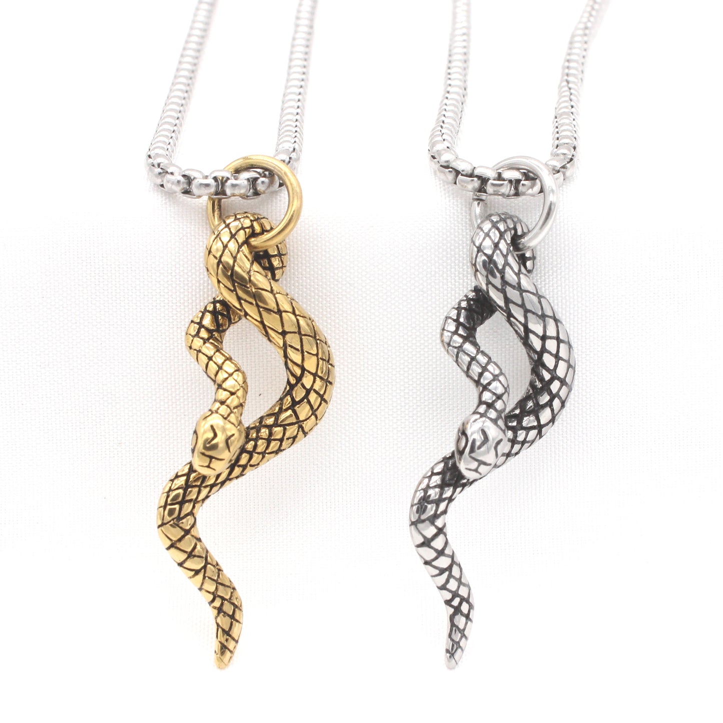 Personalized European and American Titanium Steel Snake Pendant for Men in Wholesale Jewelry